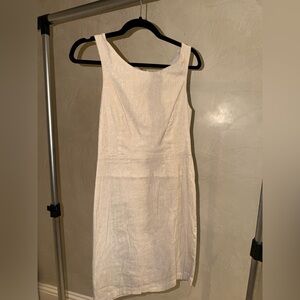 120% Lino NWT Elegant Cream Sleeveless Dress Sz 42